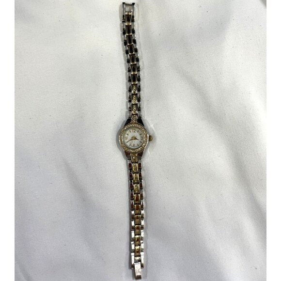 Accessories - Vintage Women's Silver/Gold Rhinestone Link Watch SKU 5391